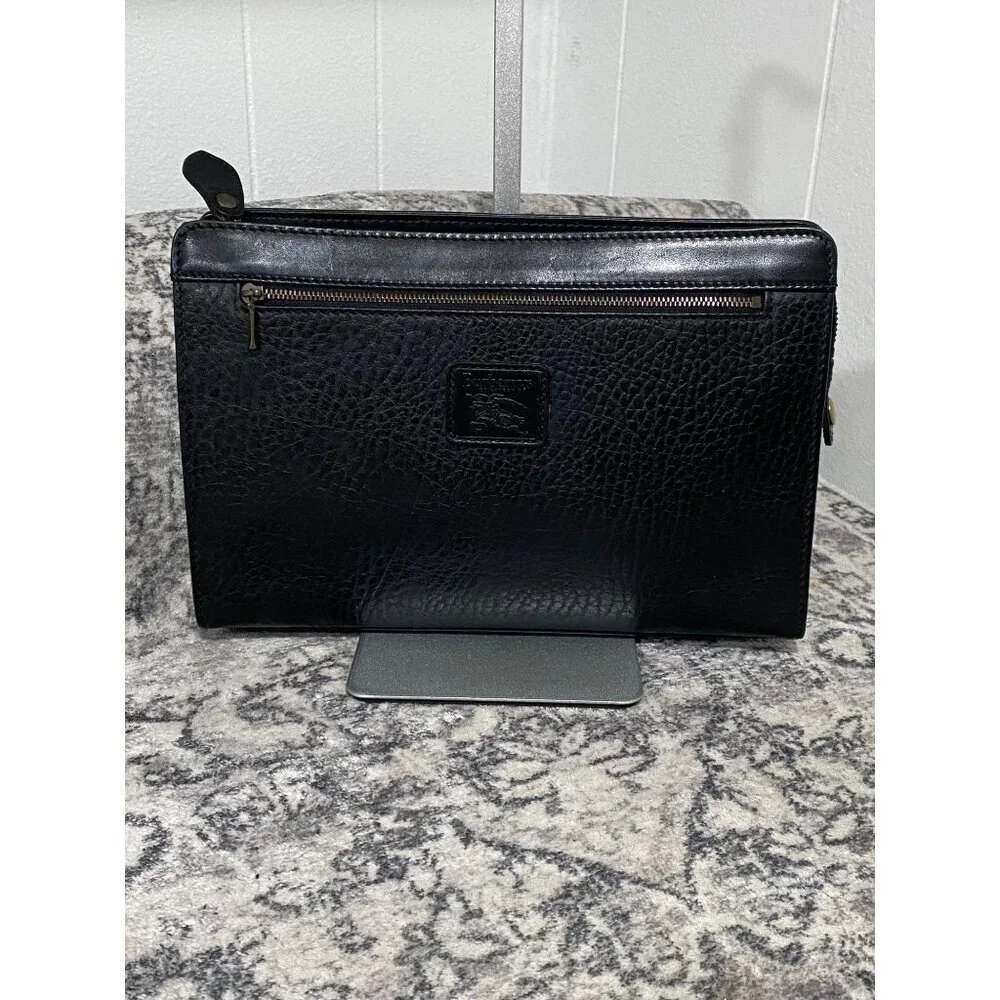 Vintage Burberry Nova Check Shadow Horse Clutch Wristlet Bag